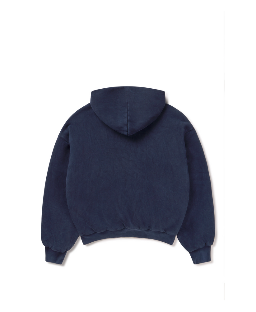 Velour Garments 1000 GSM 'Vintage Navy Blue' Double Hoodie The Garden Exclusive