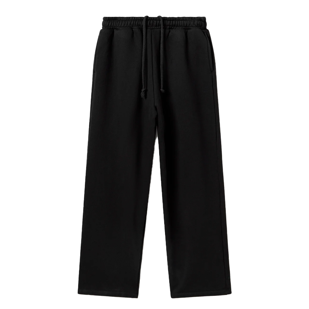 Velour Garments 450 GSM 'Jet Black' Straight-Leg Pants