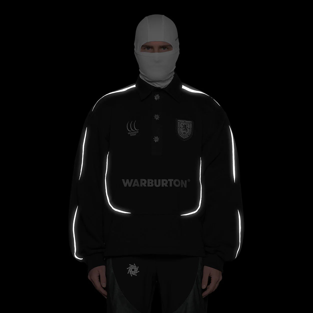 Warburton Reflective Black Rugby Polo