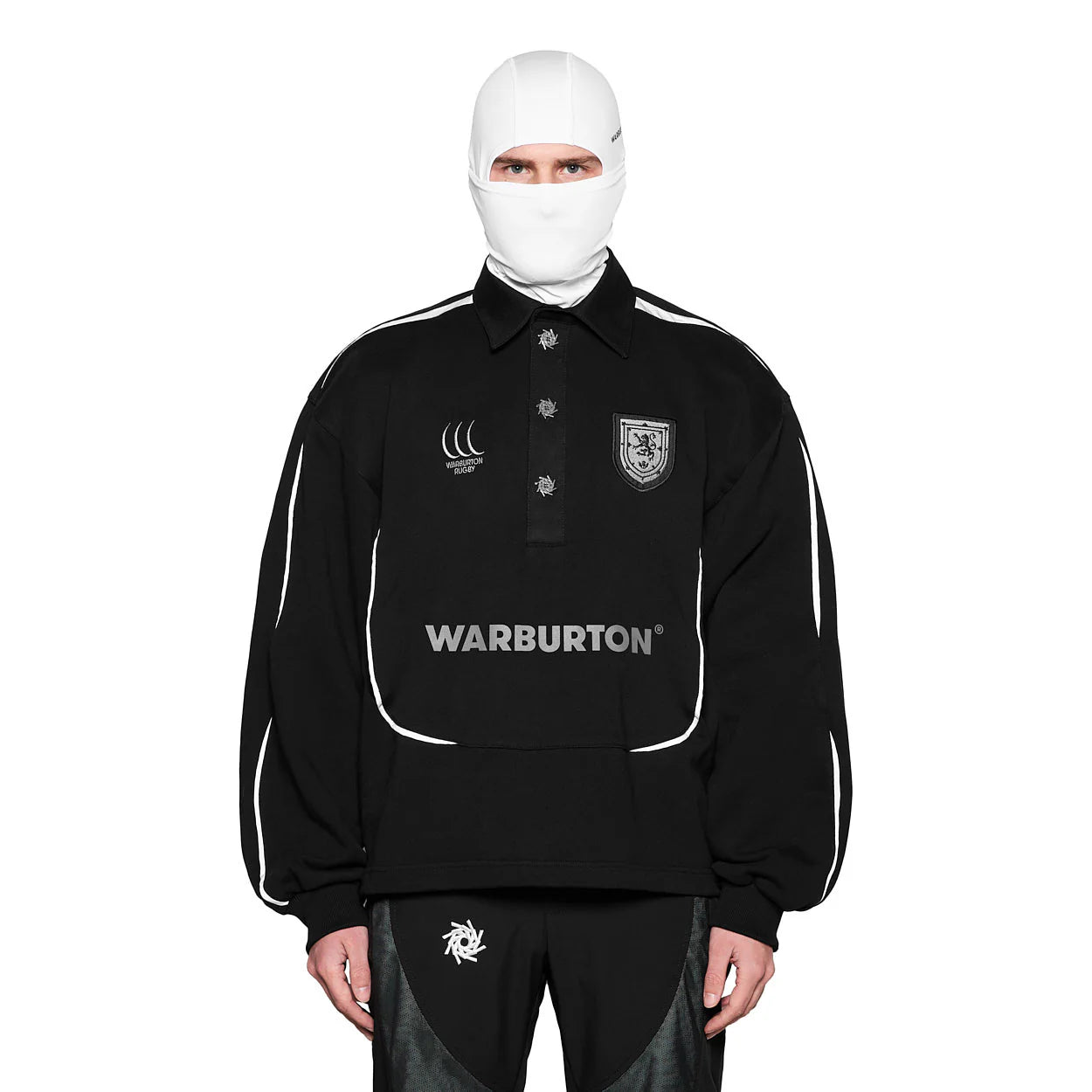 Warburton Reflective Black Rugby Polo