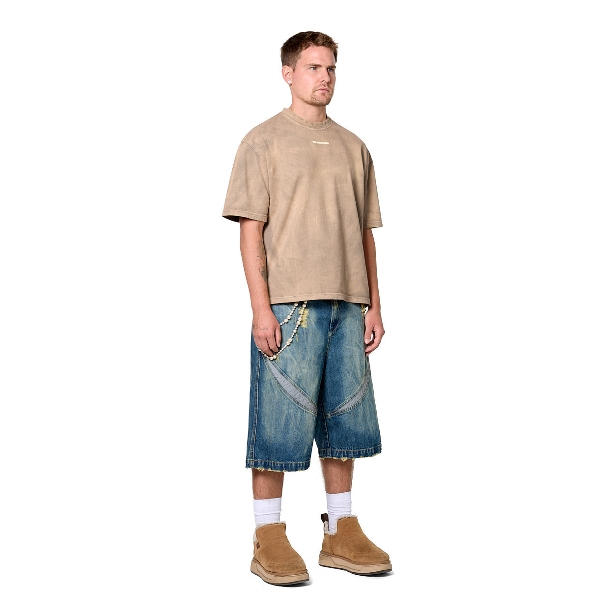 Warburton Faded Reflective Denim Shorts