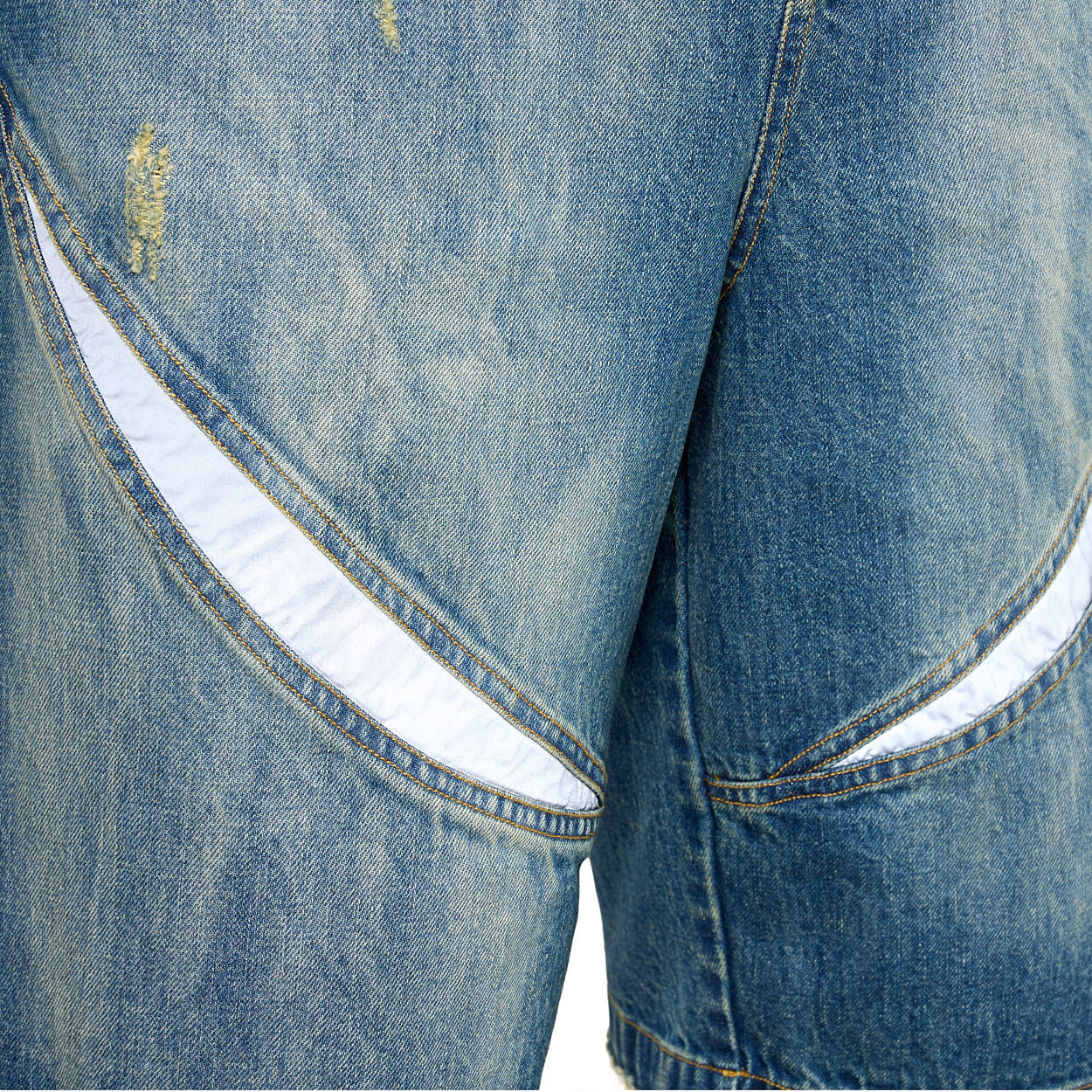Warburton Faded Reflective Denim Shorts