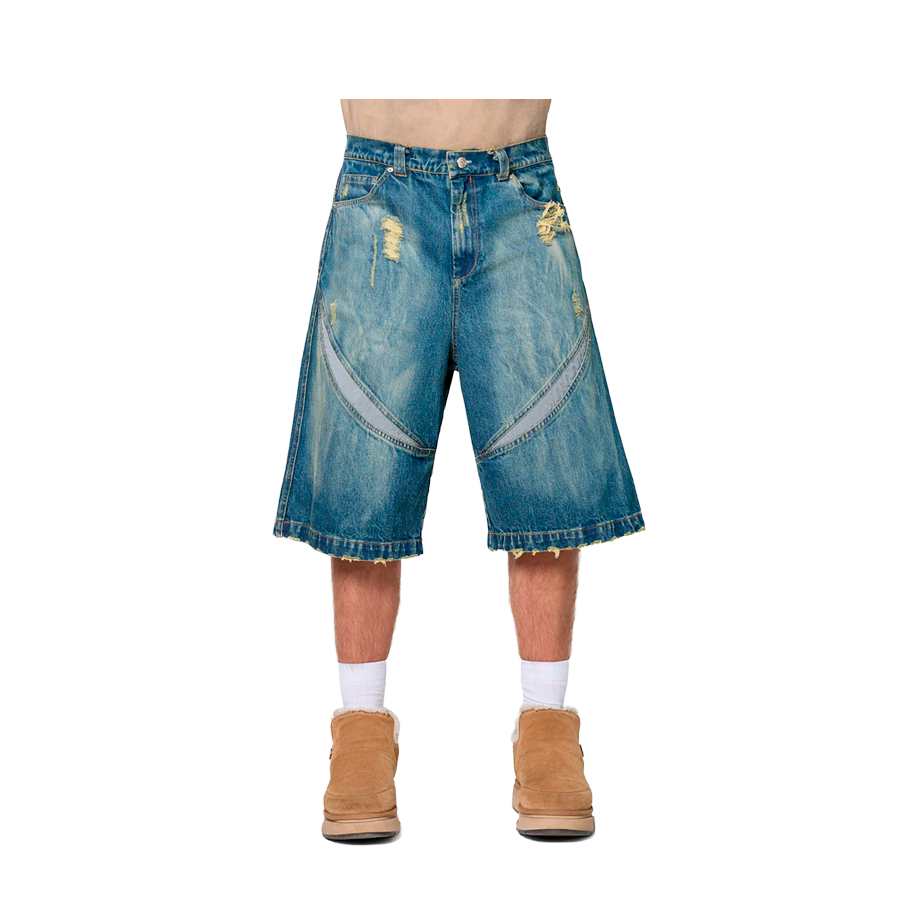 Warburton Faded Reflective Denim Shorts