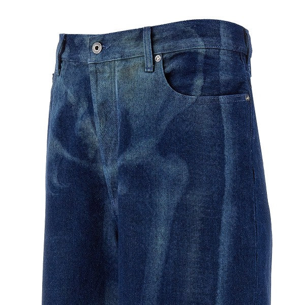 Off White Body Scan Denim Shorts Blue
