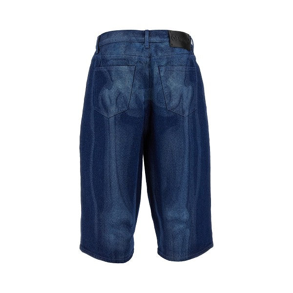 Off White Body Scan Denim Shorts Blue