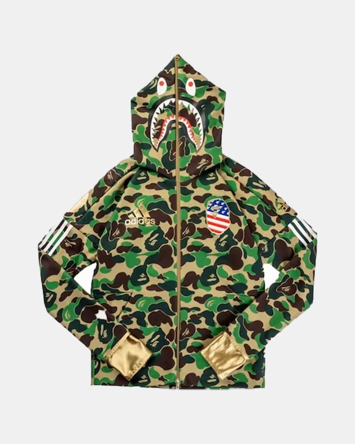 BAPE x Adidas SB Shark Hoodie Green