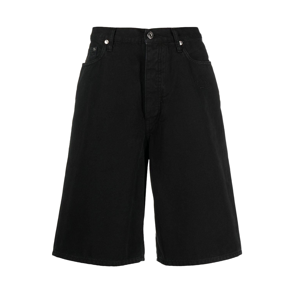 Off-White Wave Off Canvas Utility Denim Short Black