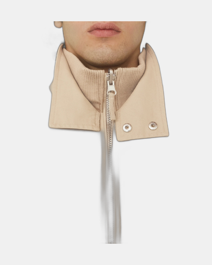Carrer Oms Reversible Bomber Jacket in Beige and Blue