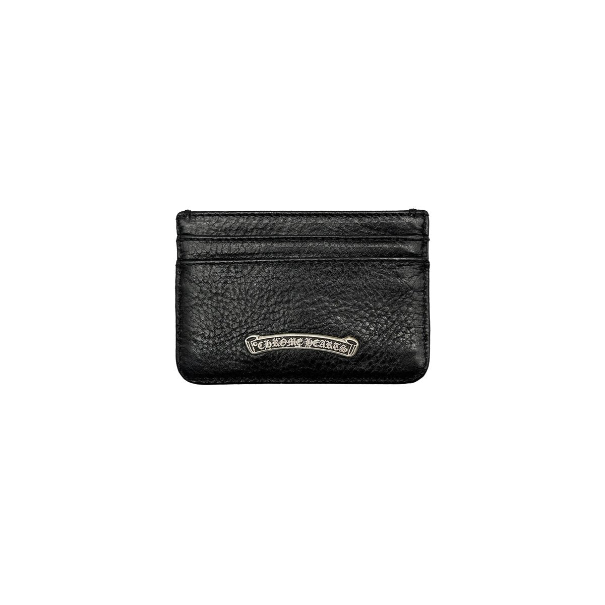 Chrome Hearts Kartenetui aus Leder mit silbernem Logo Schwarz