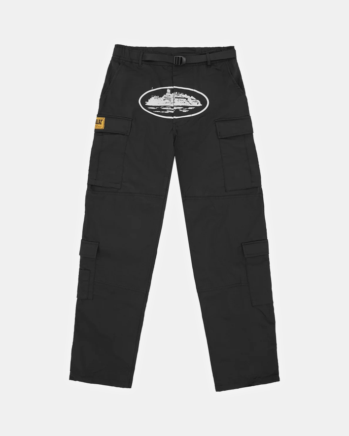 Corteiz Guerillaz Cargos Black/White