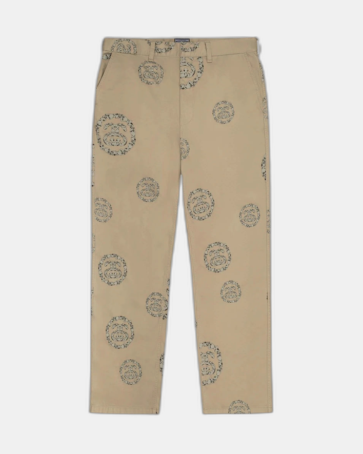 Denim Tears x Stussy Double S Wreath Chino Pant Khaki Brown