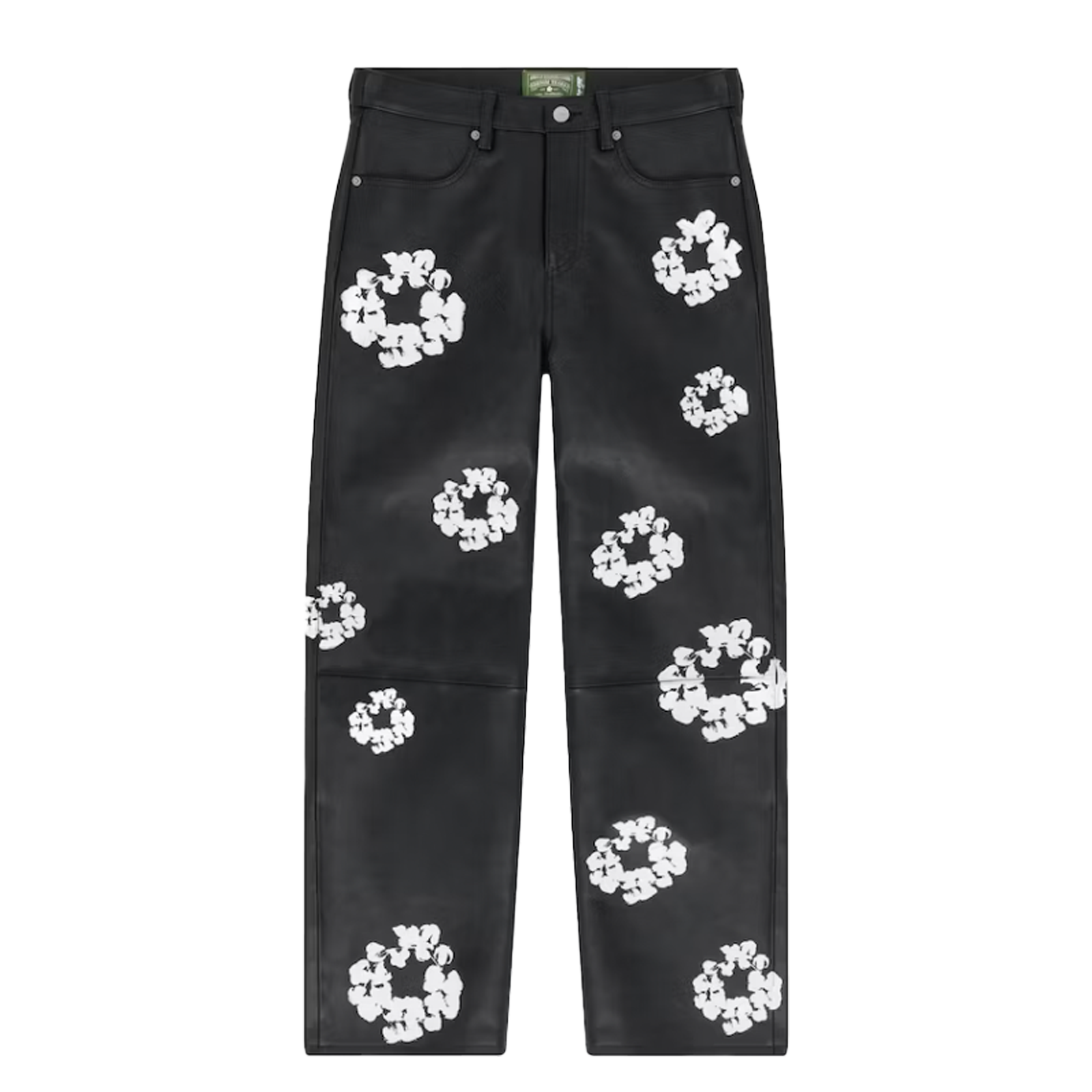Denim Tears x Levi's Leder-Baumwollkranz-Jeans Schwarz