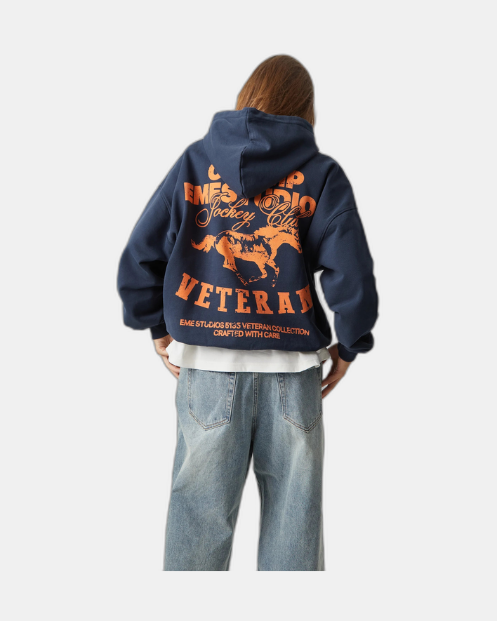 Eme Studios Horse Navy Oversized Hoodie