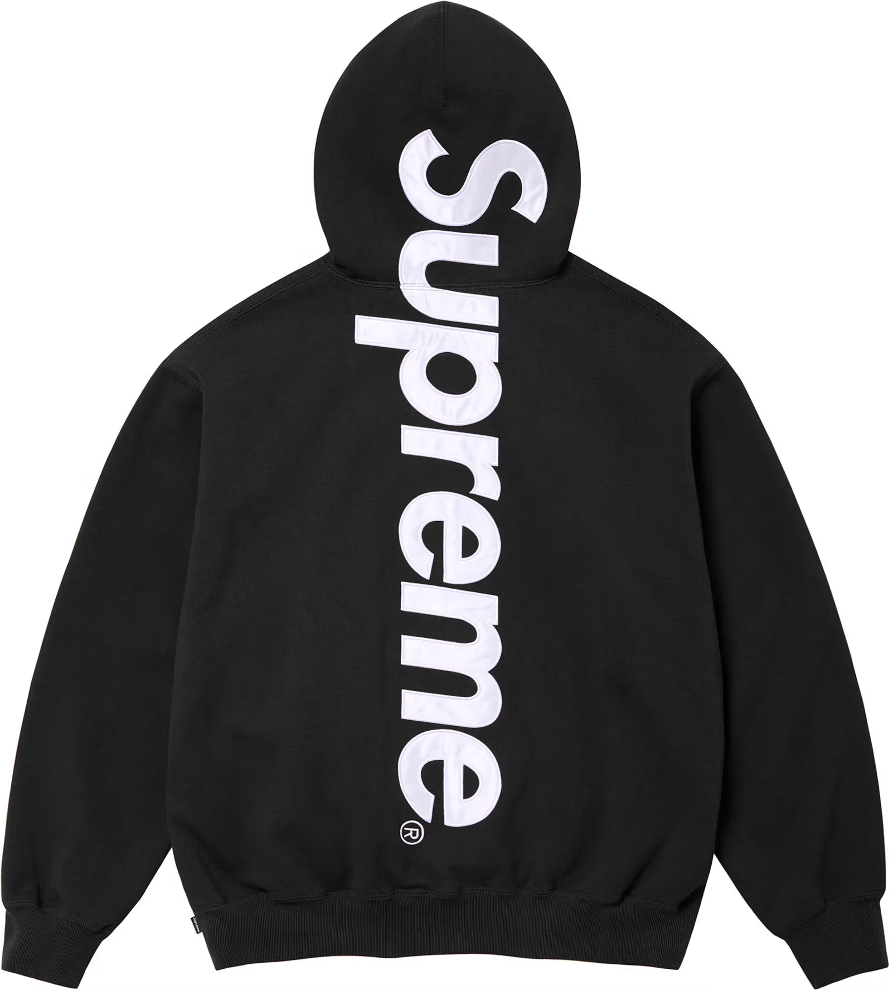 Supreme Satin Applique Hooded Sweatshirt Black