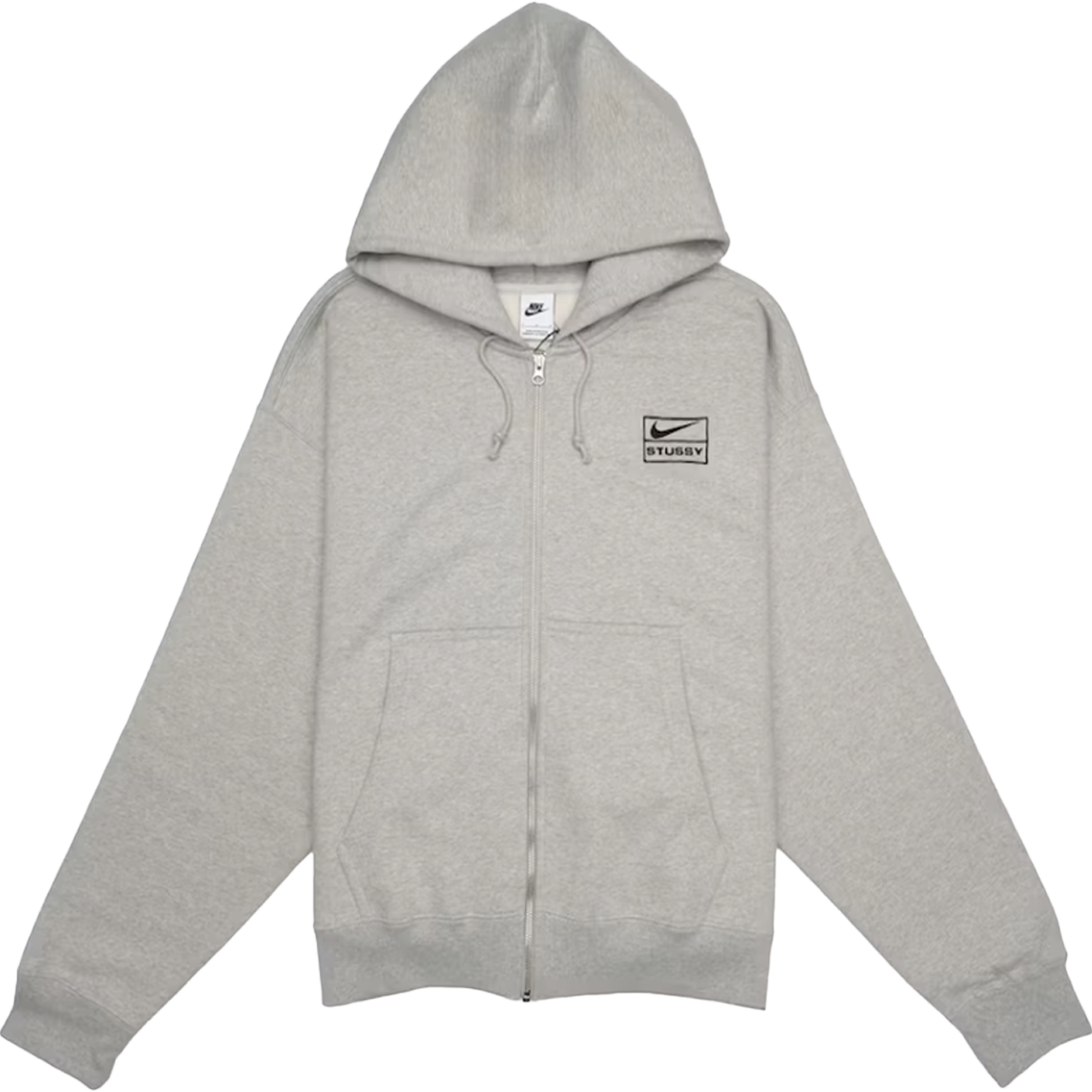 Stussy x Nike Fleece Zip Hoodie Grey Heather