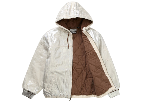 Supreme MM6 Maison Margiela Folien-Arbeitsjacke mit Kapuze