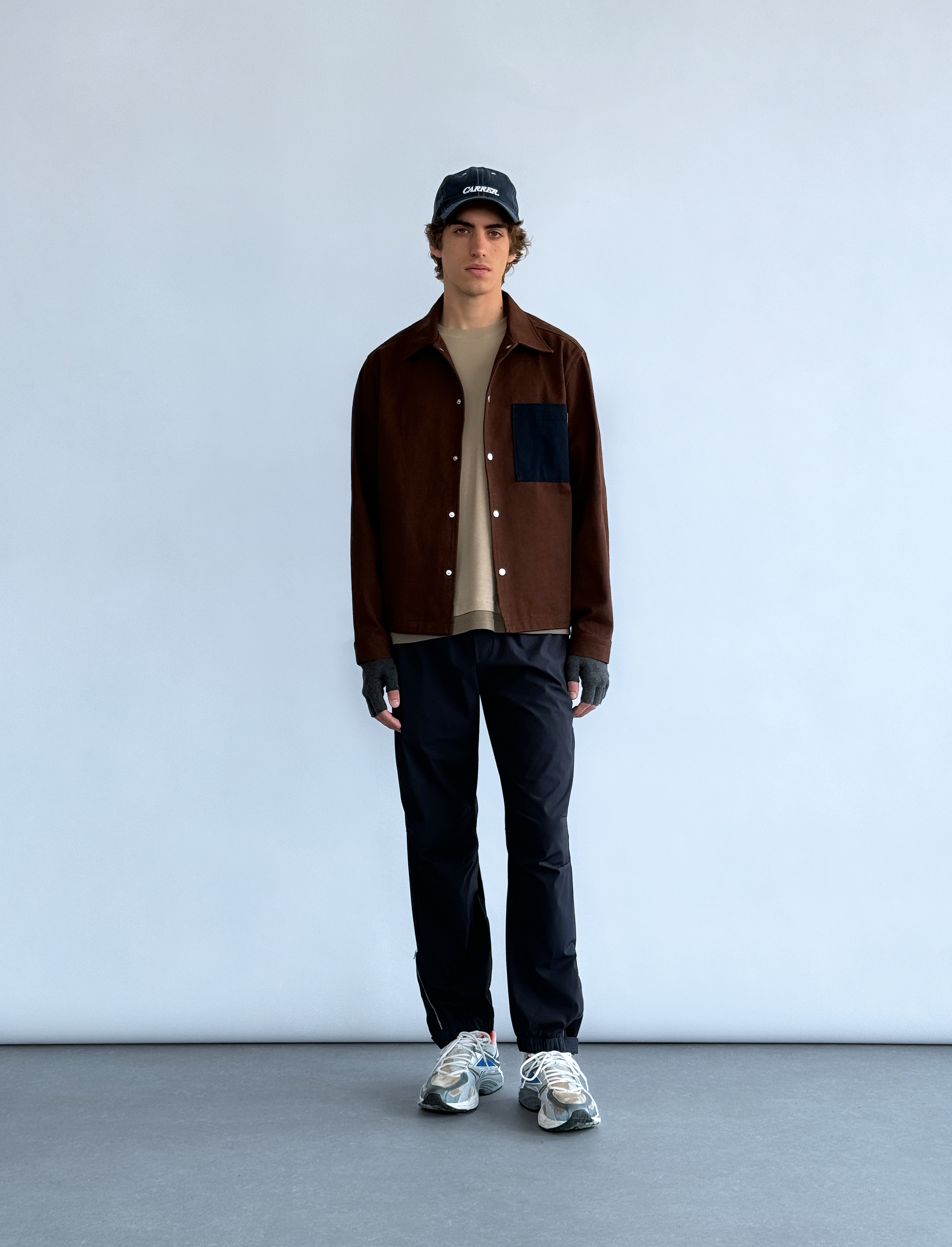 Carrer Heavy Twill Overshirt Antique Brown & Blue