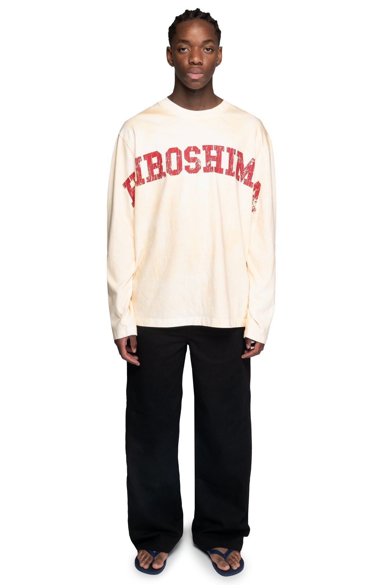 93 Sierra/Crosses Hiroshima Long Sleeve Washed White T-Shirt