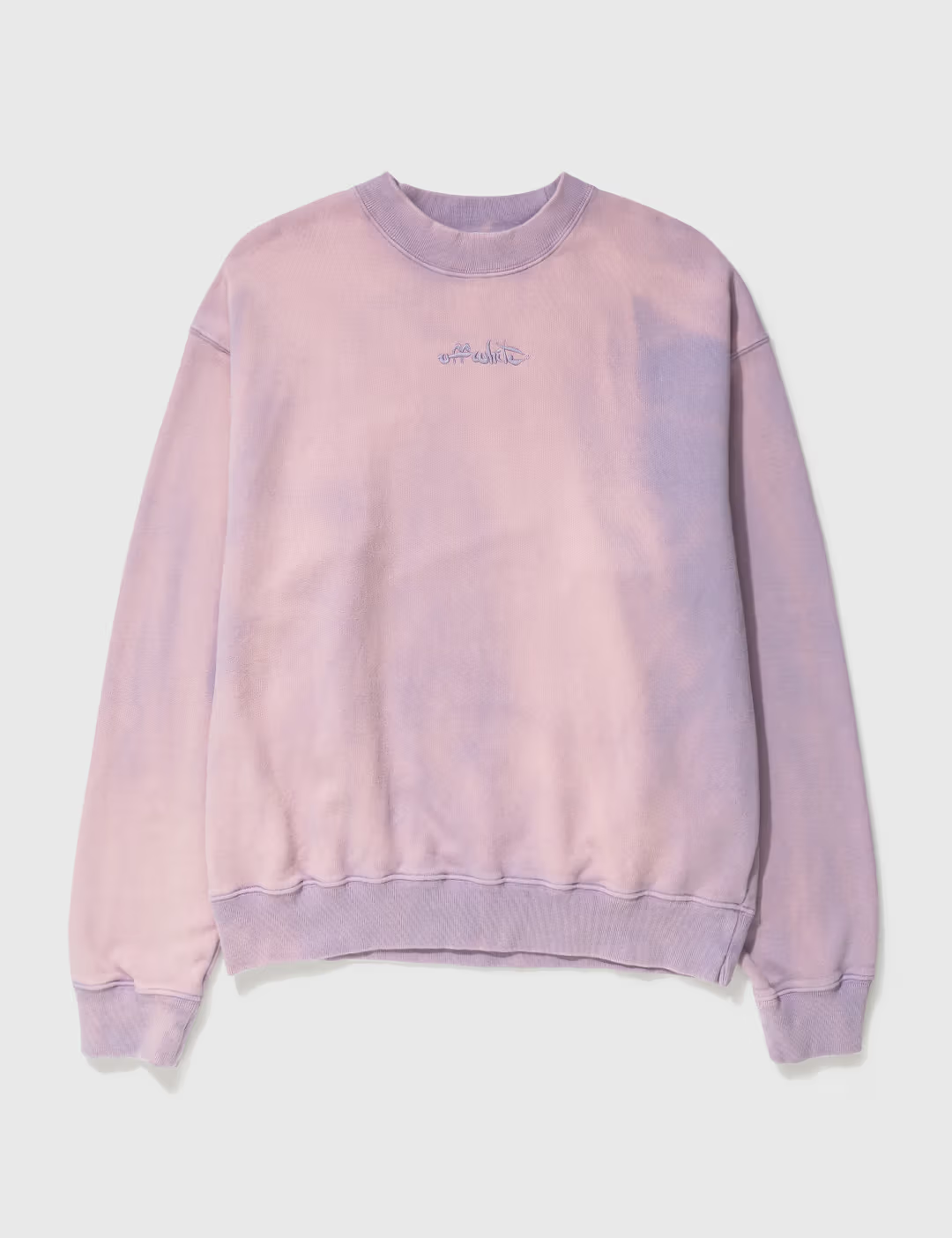 OFF-WHITE Purple Laundry Script Skate Crewneck