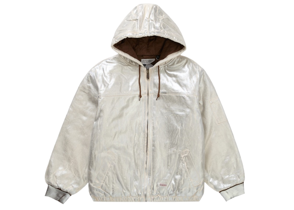 Supreme MM6 Maison Margiela Folien-Arbeitsjacke mit Kapuze