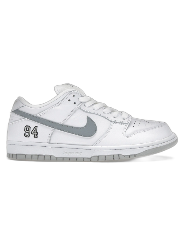Nike SB Dunk Low Supreme 94 White Metallic Silver