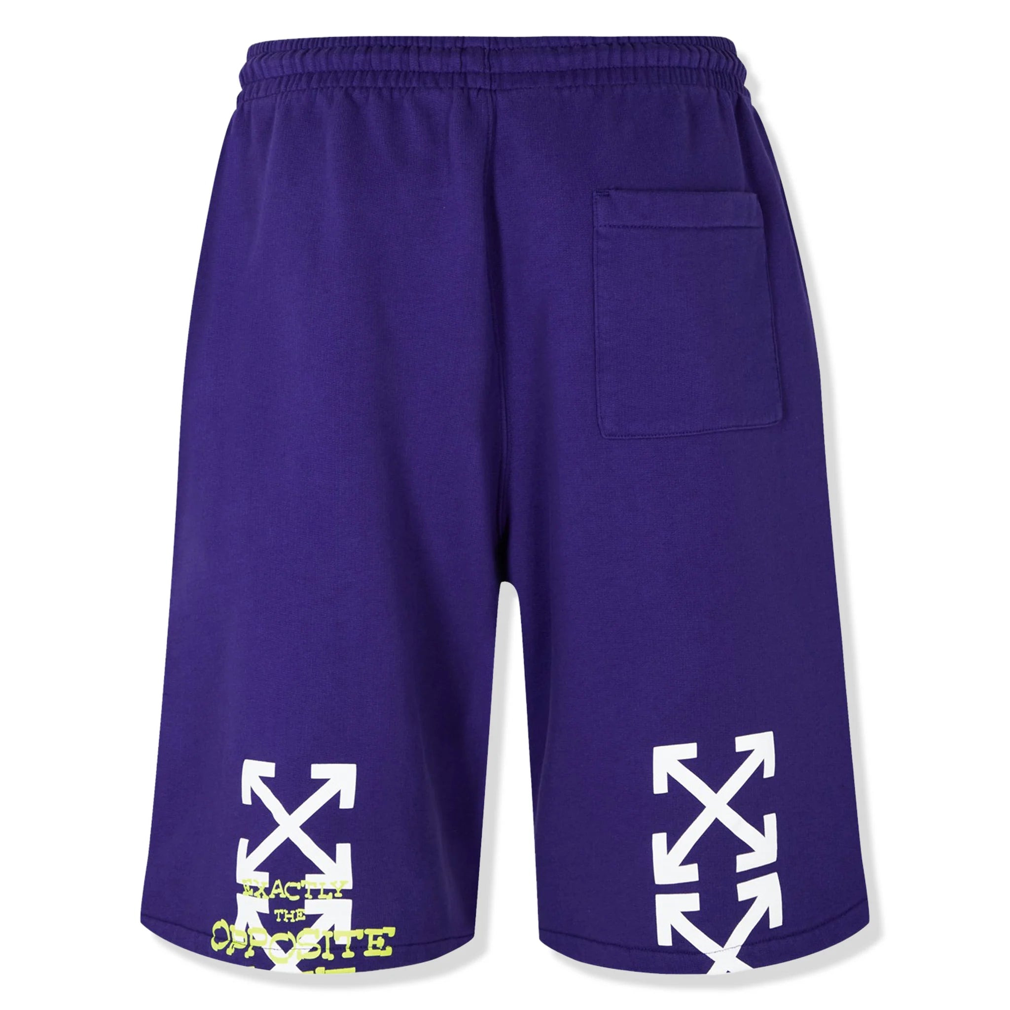 Off White Opposite Arrow Skate Sweatshort Purple Lime