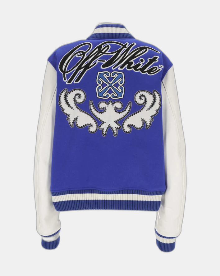 Off-White Royal Buttoned Varsity Jacket