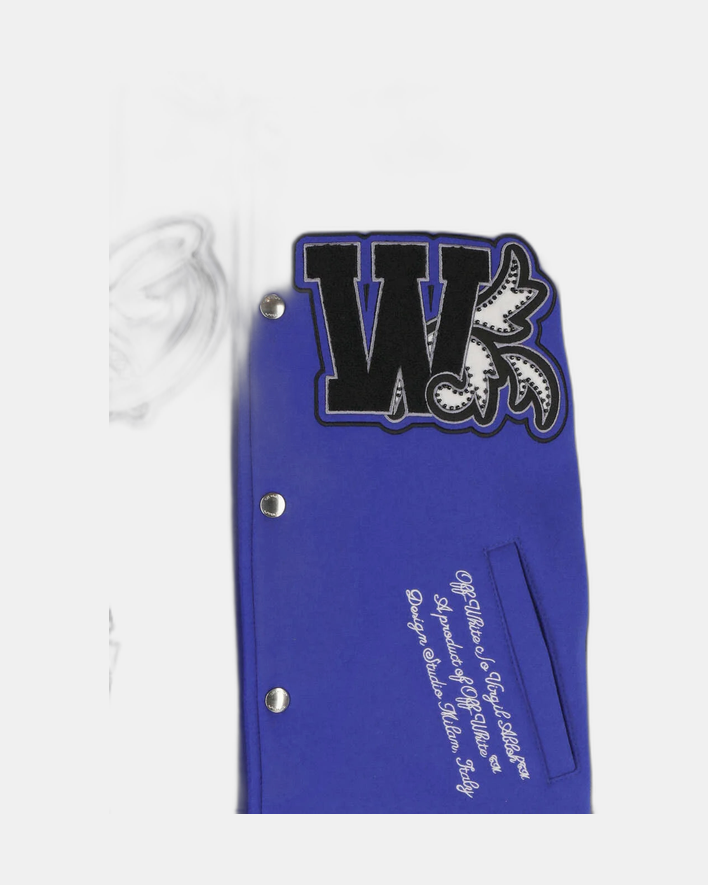 Off-White Royal Buttoned Varsity Jacket