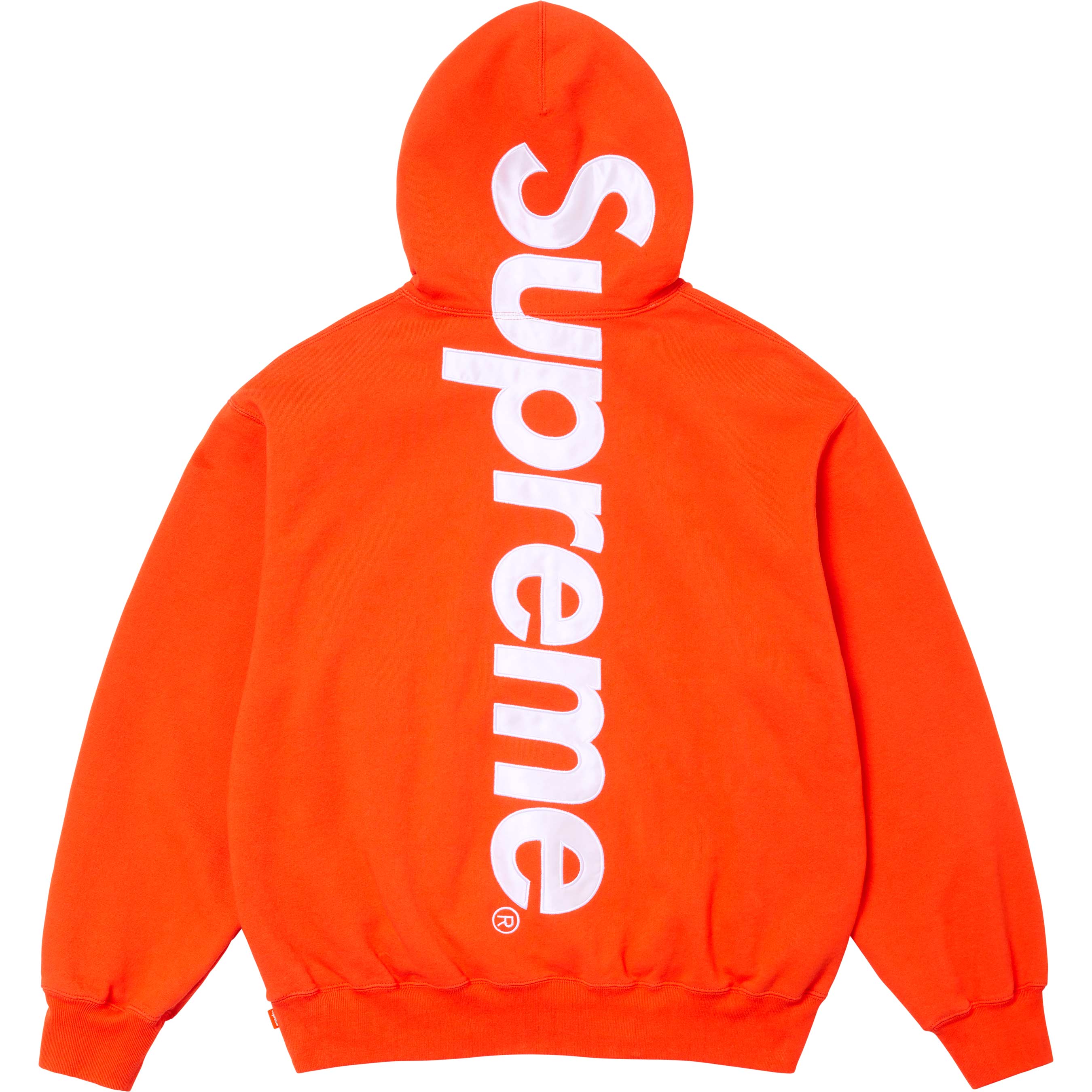 Supreme Satin Appliqué Hooded Sweatshirt Bright Orange