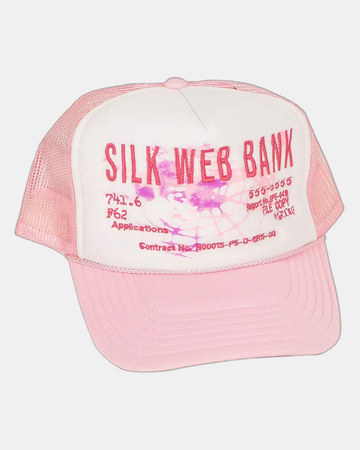 Sp5der Silk Web Bank Trucker Hat Pink