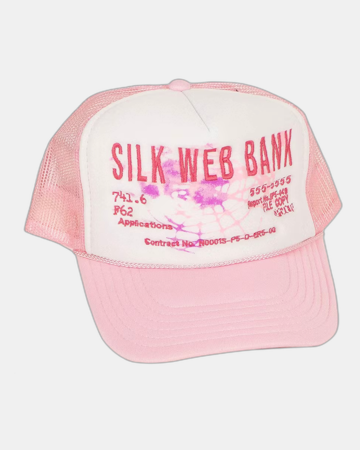 Sp5der Silk Web Bank Trucker Hat Pink