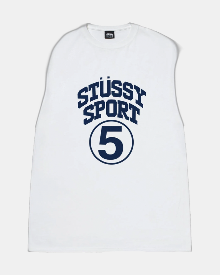 Stussy 5 Sport Tee White – The Garden
