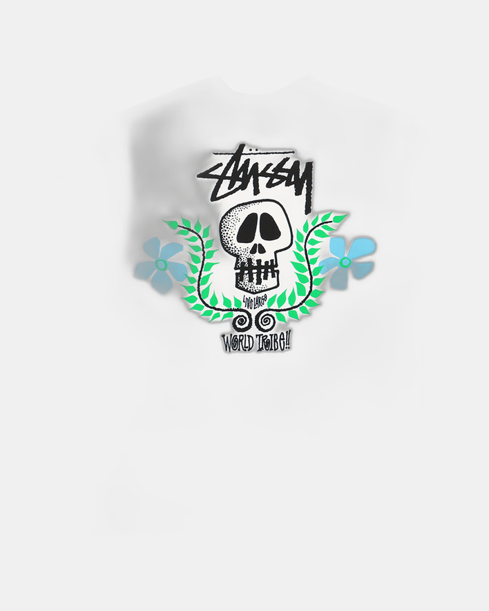 Stussy Skull Crest Tee White – The Garden