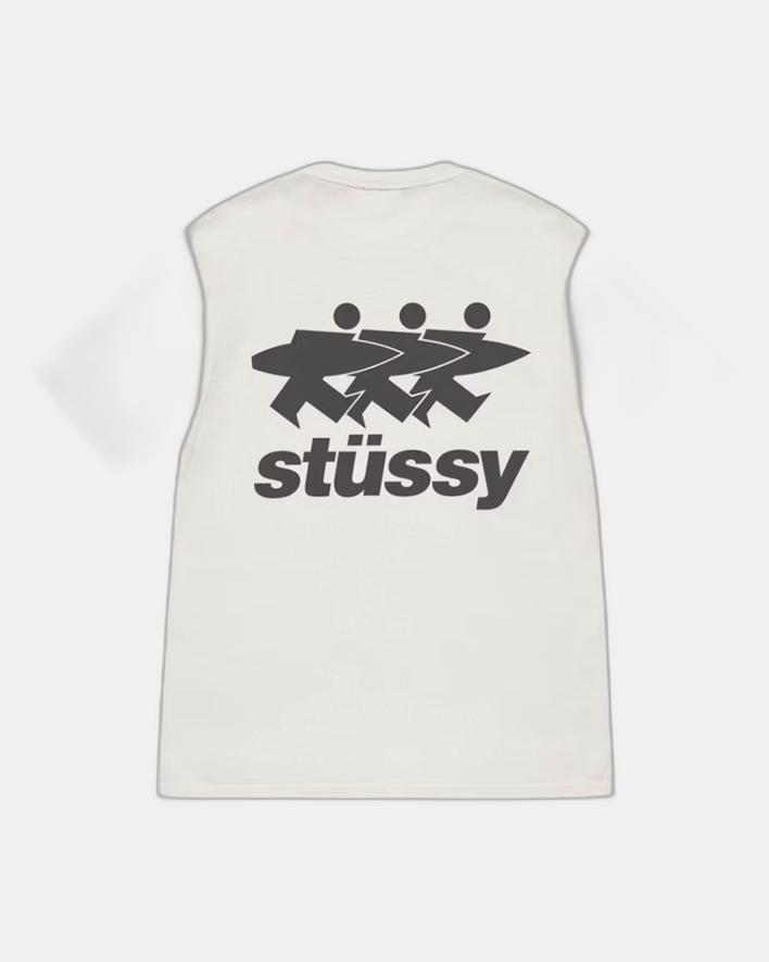 Stussy Surfwalk Pigment Dyed T-Shirt Natur – The Garden