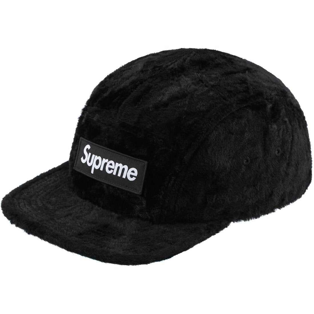 Supreme x GOODENOUGH Crushed Rayon Pile Camp Cap Black