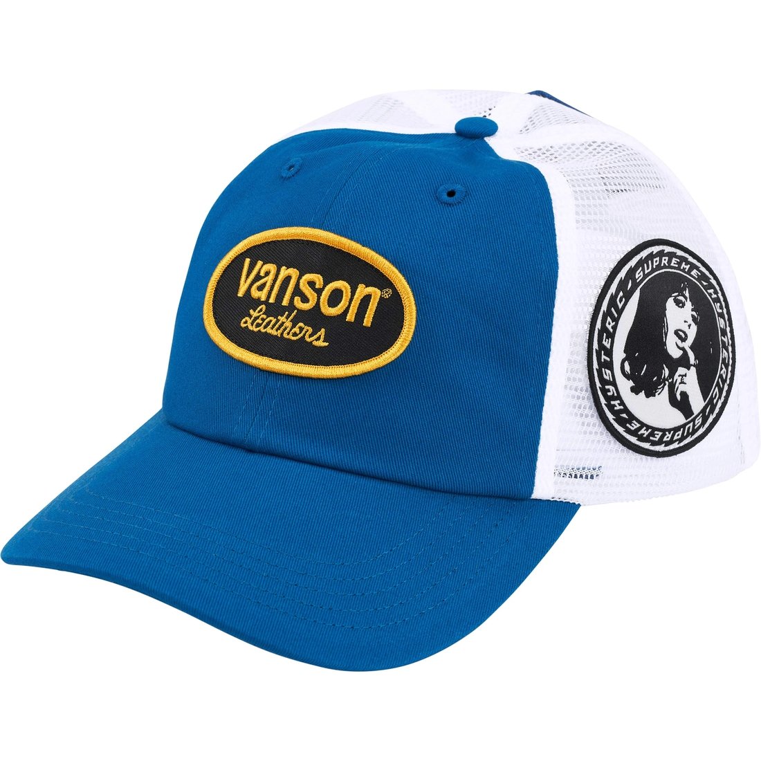 Supreme x HYSTERIC GLAMOR x Vanson Leathers Mesh Back 6-Panel Blau