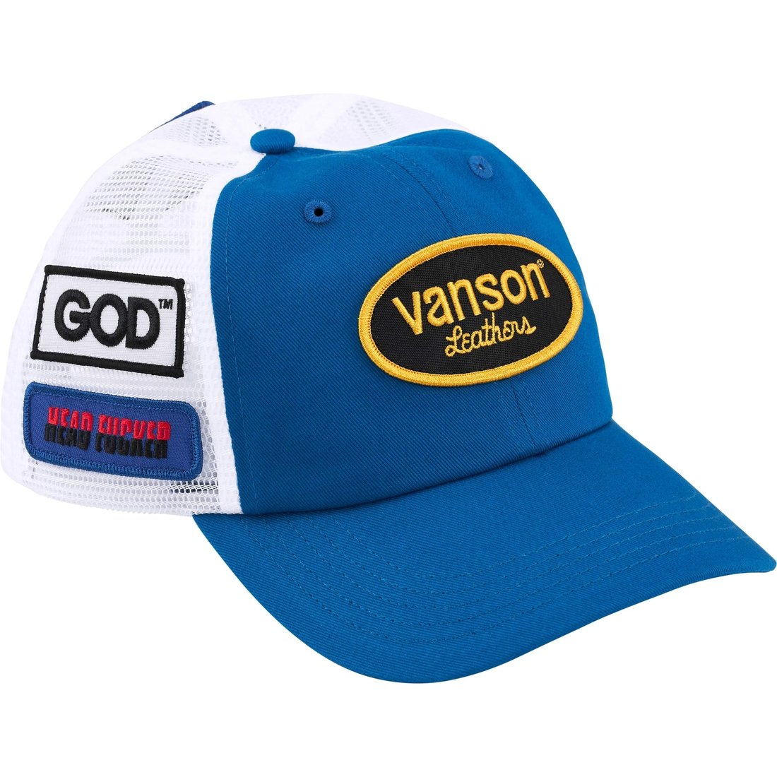 Supreme x HYSTERIC GLAMOR x Vanson Leathers Mesh Back 6-Panel Blau