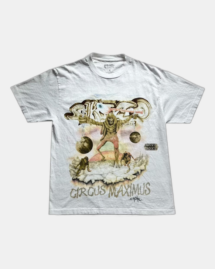 Travis Scott Utopia Tour Skitzo Circus Maximus Tee White