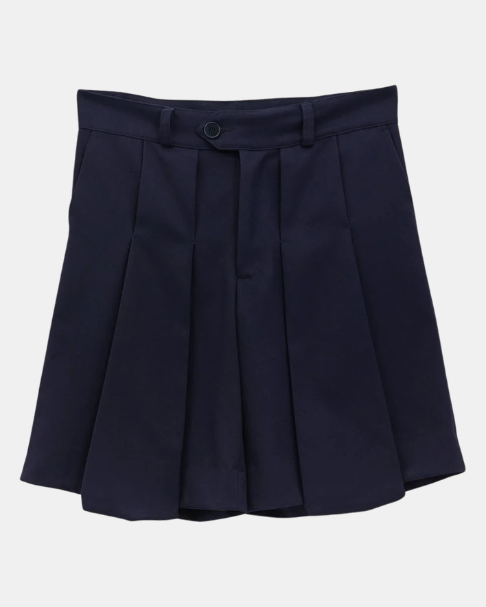 Ugo Boulard Sailor Twill Shorts With Hand Stitched Label Navy