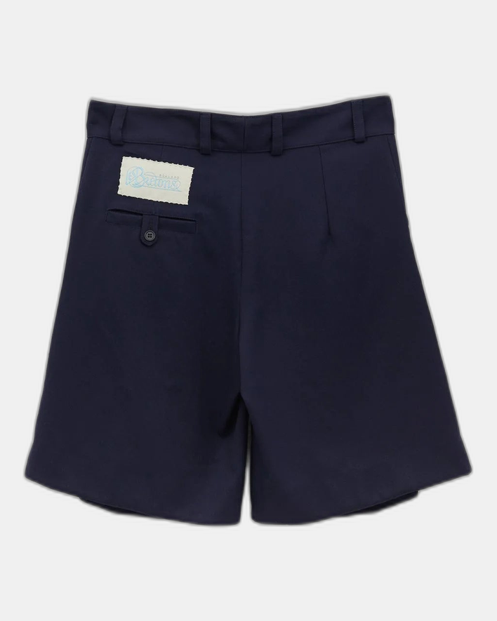 Ugo Boulard Sailor Twill Shorts With Hand Stitched Label Navy