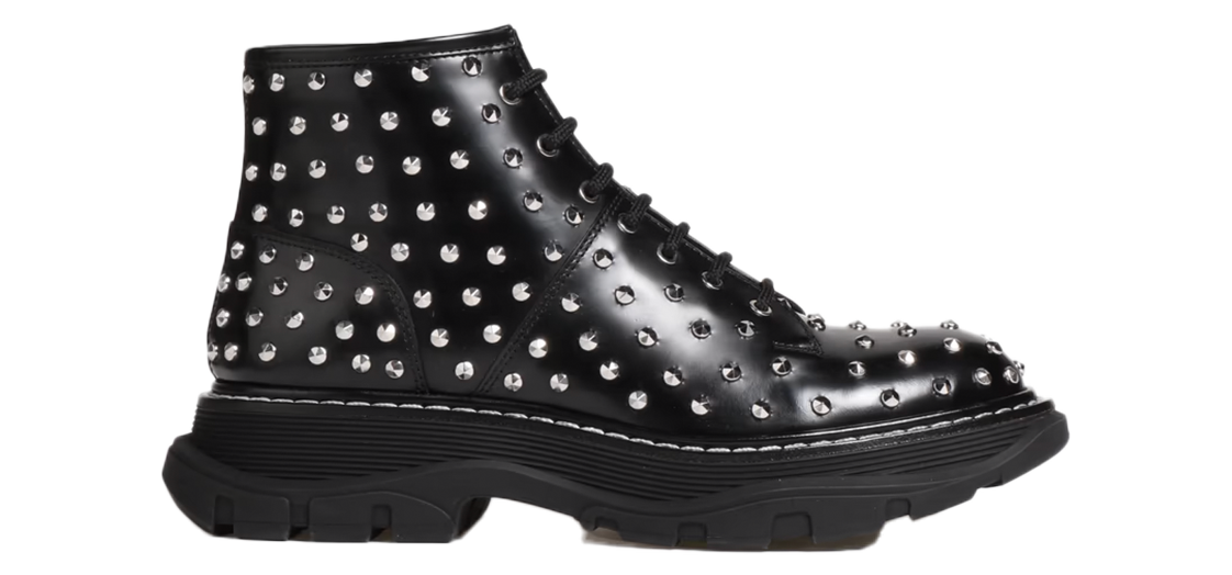 Alexander McQueen Kampfstiefel aus Leder mit Nieten