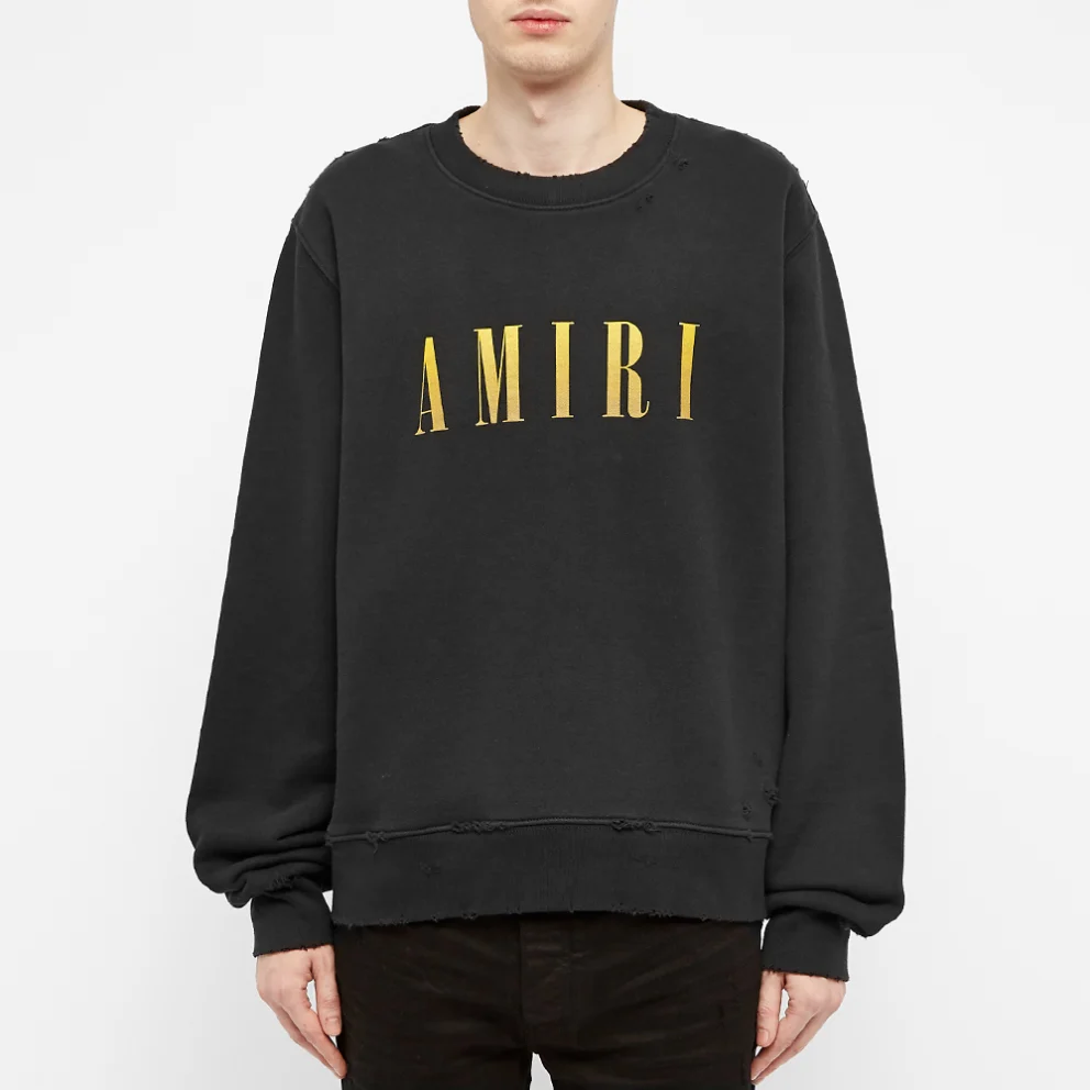 AMIRI CORE CREW SWEAT BLACK & YELLOW