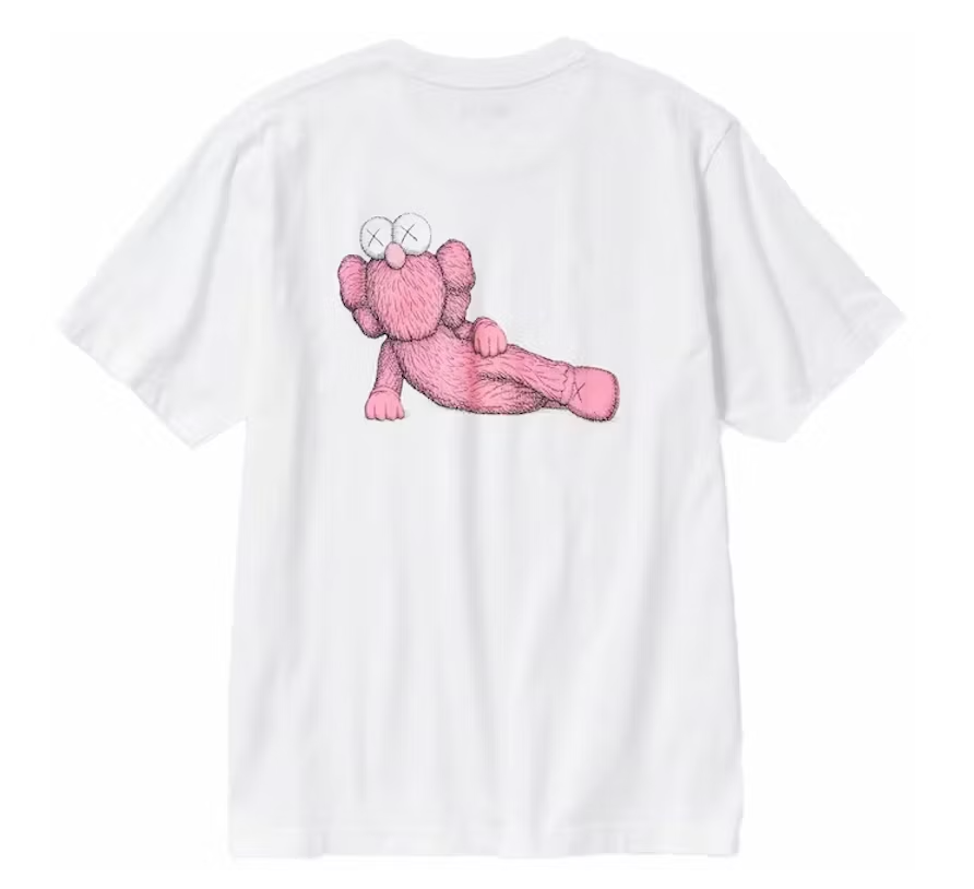 KAWS x Uniqlo UT Kurzarm-Grafik-T-Shirt Weiß