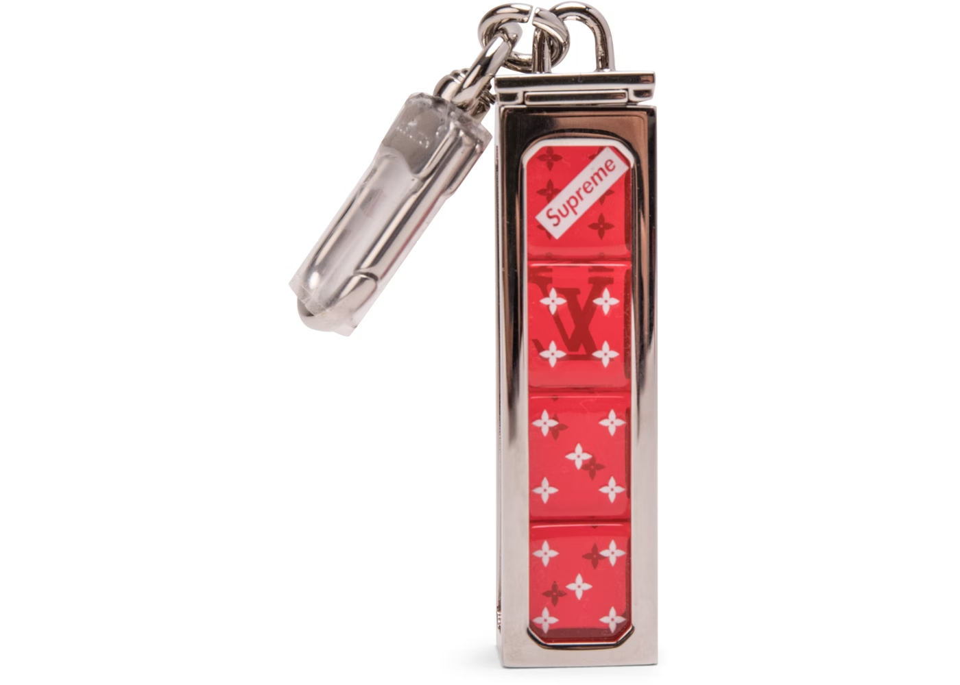 Louis Vuitton x Supreme Ultra Rare FW17 Red Supreme Box Logo Dice Key Chain