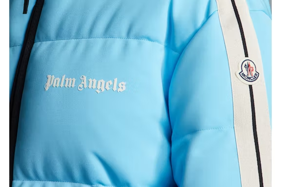 Moncler x Palm Angels Rodman Short Down Jacket Light Blue White THE GARDEN