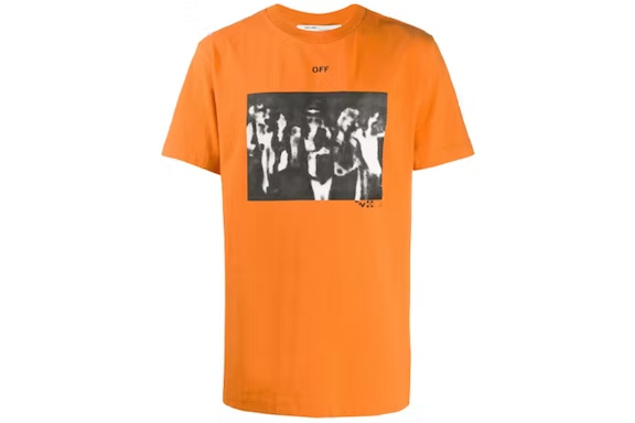 Off-White Spray Paint T-Shirt Orange THE GARDEN