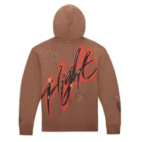 Travis Scott x Jordan Flight Graphic Hoodie Archaeo Brown THE GARDEN