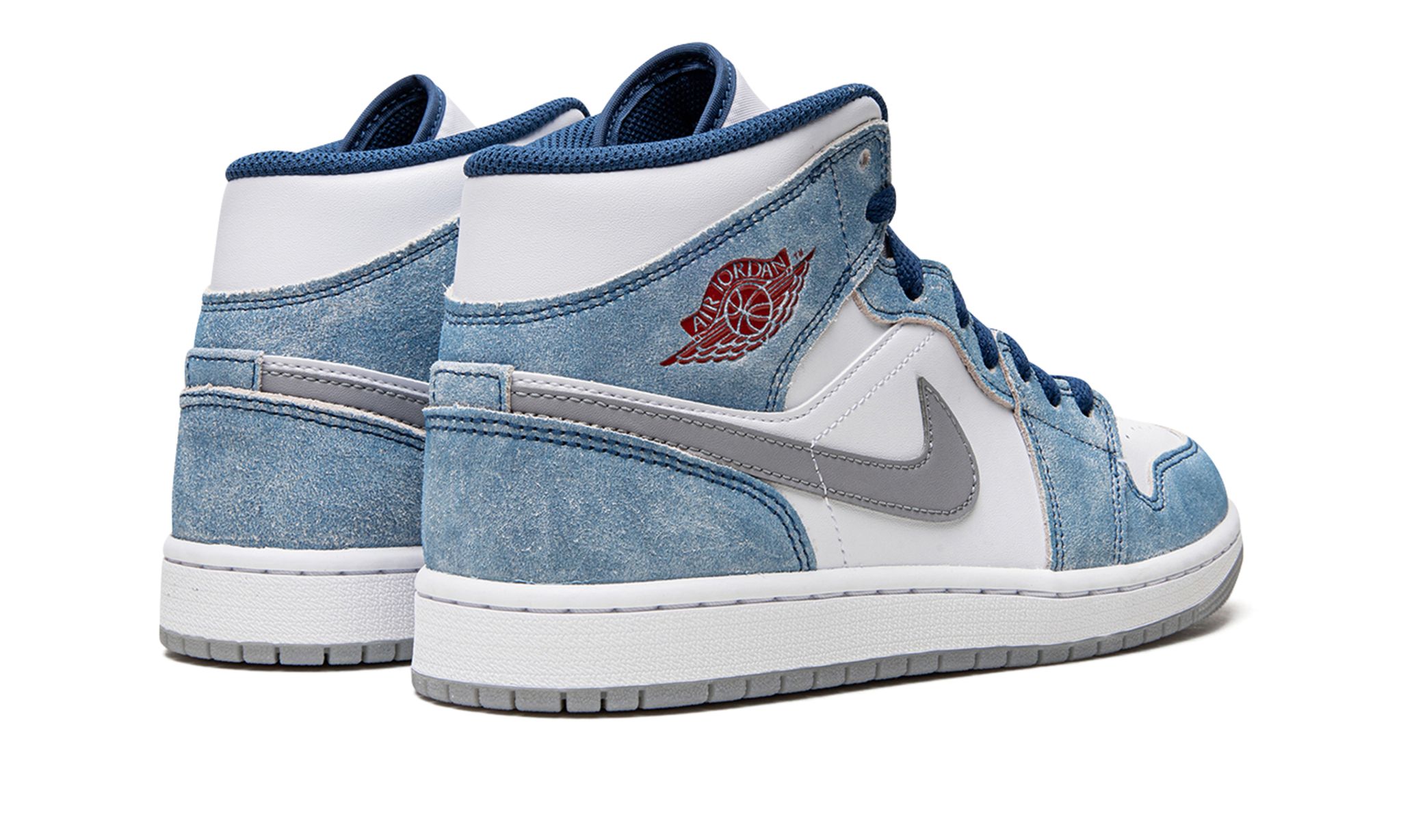 Jordan 1 Mid French Blue Fire Red GS