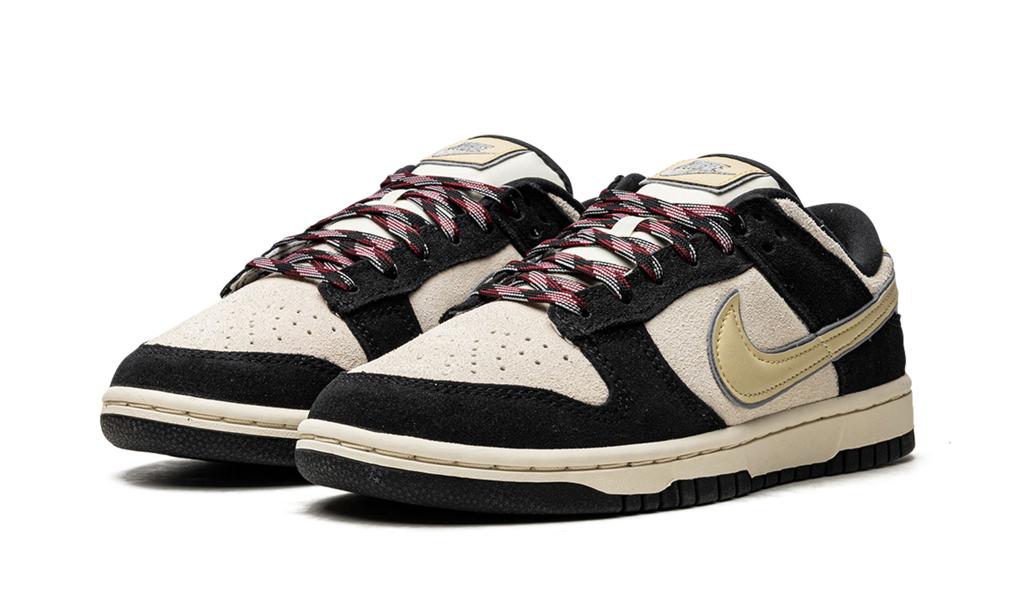 Nike Dunk Low LX Schwarz Wildleder Team Gold (Damen)