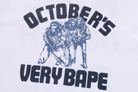 BAPE X OVO College Long Sleeve Tee White